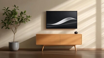 Elegant Minimalist Artwork in Wooden Frame