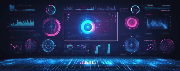 Obraz premium Futuristic Data Dashboard Interface