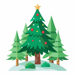 Fototapeta premium christmas tree vector white background
