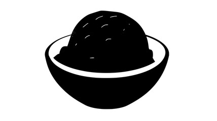 Fototapeta premium Scoop of chocolate ice cream in a bowl with smooth, rounded top and visible texture, Food Digital Art