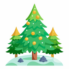 christmas tree vector white background