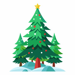 Fototapeta premium christmas tree vector white background