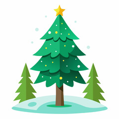 Obraz premium christmas tree vector white background