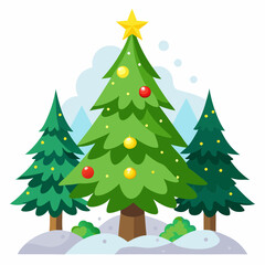 Fototapeta premium christmas tree vector white background