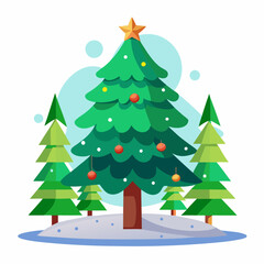 Fototapeta premium christmas tree vector white background