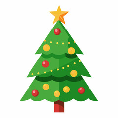 Obraz premium christmas tree vector white background