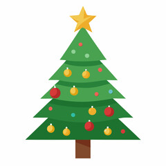 Fototapeta premium christmas tree vector white background