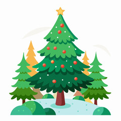 Obraz premium christmas tree vector white background
