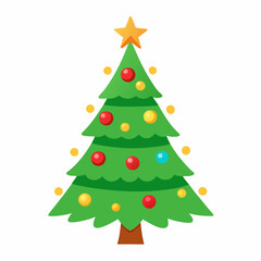 christmas tree vector white background