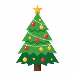 Fototapeta premium christmas tree vector white background