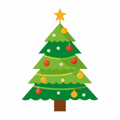 Fototapeta premium christmas tree vector white background