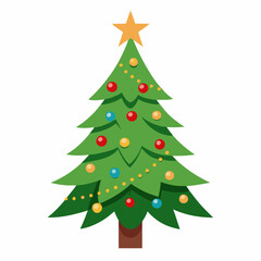 Fototapeta premium christmas tree vector white background
