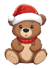 Christmas Merry Bearmas Festive Season Cute Pet Love Santa Hat