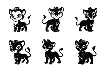 Fototapeta premium scar-baby-lioness silhouette vector illustration