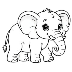 Obraz premium elephant cartoon page
