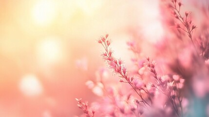 Naklejka premium Soft Blurred Beach Landscape with Gentle Colors and Sunlight