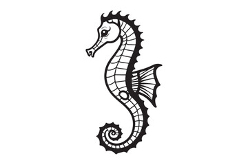 Fototapeta premium Elegant Seahorse Silhouette Vector Art