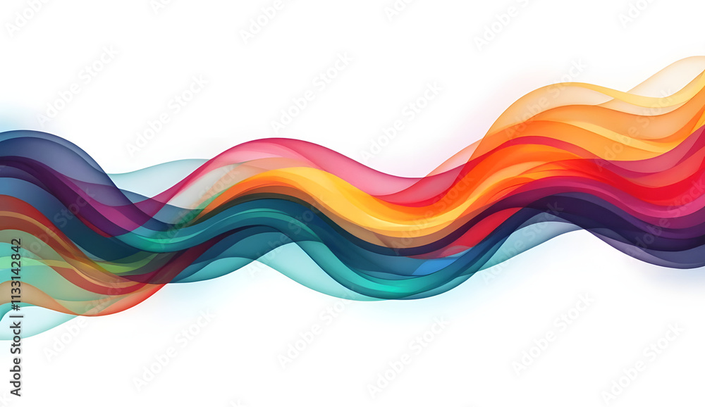 Poster vector abstract colorful flowing wave lines isolated on white background. design element for technol