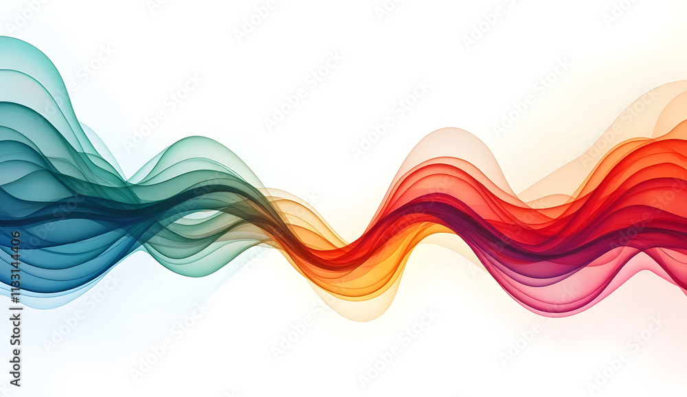 Poster vector abstract colorful flowing wave lines isolated on white background. design element for technol