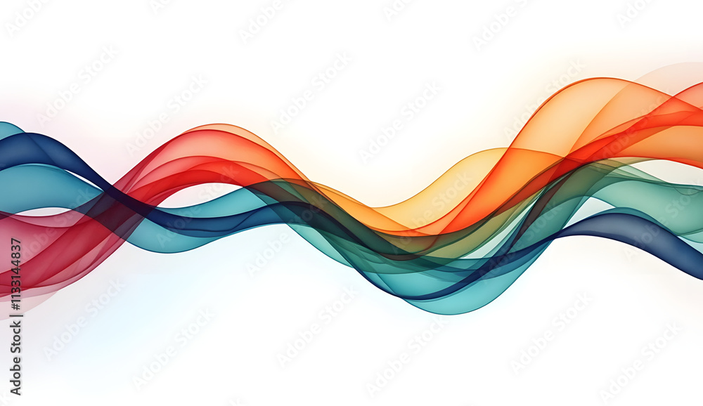 Poster vector abstract colorful flowing wave lines isolated on white background. design element for technol