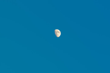 Moon on blue sky background