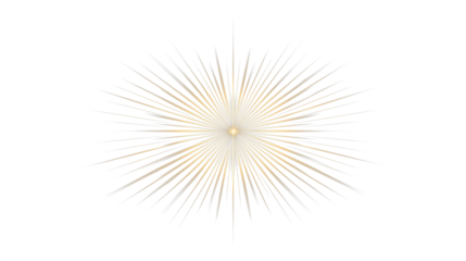 Shiny gold abstract lines radiating outward symmetrically isolated on transparent background, cutout