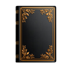 Fototapeta premium A richly decorated book featuring an ornate gold floral design on a dark cover.