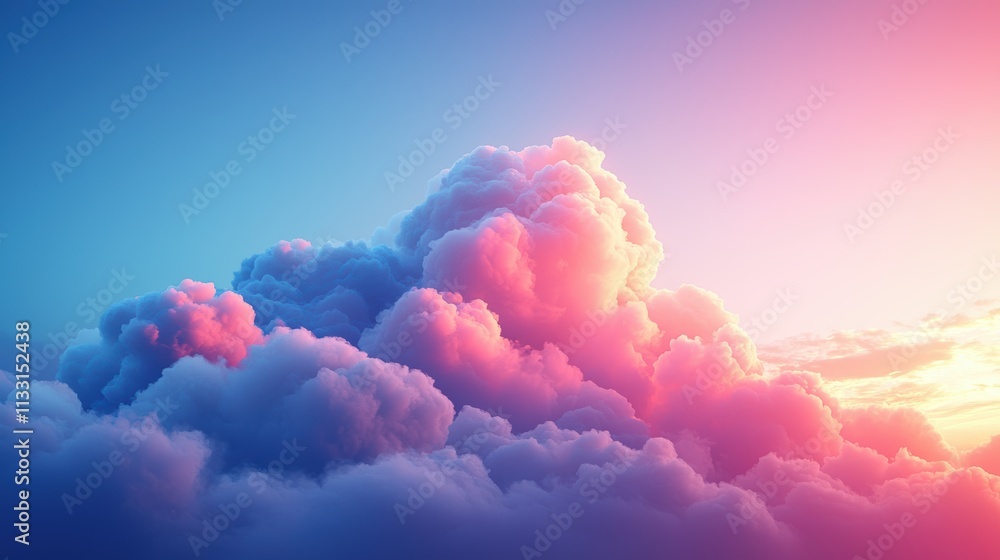 Poster cloud icon a group of cloud icons forming a larger cloud, symbolizing cloud storage and data accumul