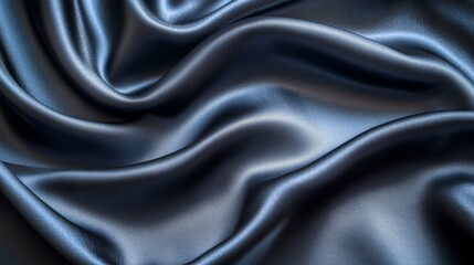 Fototapeta premium Smooth, Draped, Gray Satin Fabric Close-Up