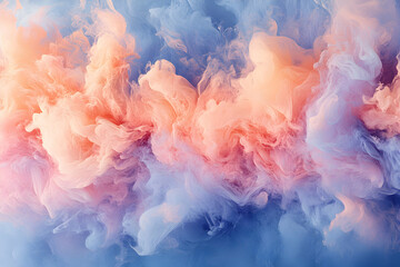 Fototapeta premium Abstract Pastel Ink Swirls, Dreamlike Color Blend Background, Fluid Art Texture, Serene Visual Composition