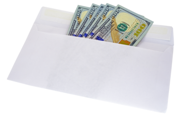 US Dollar Notes in the envelopes