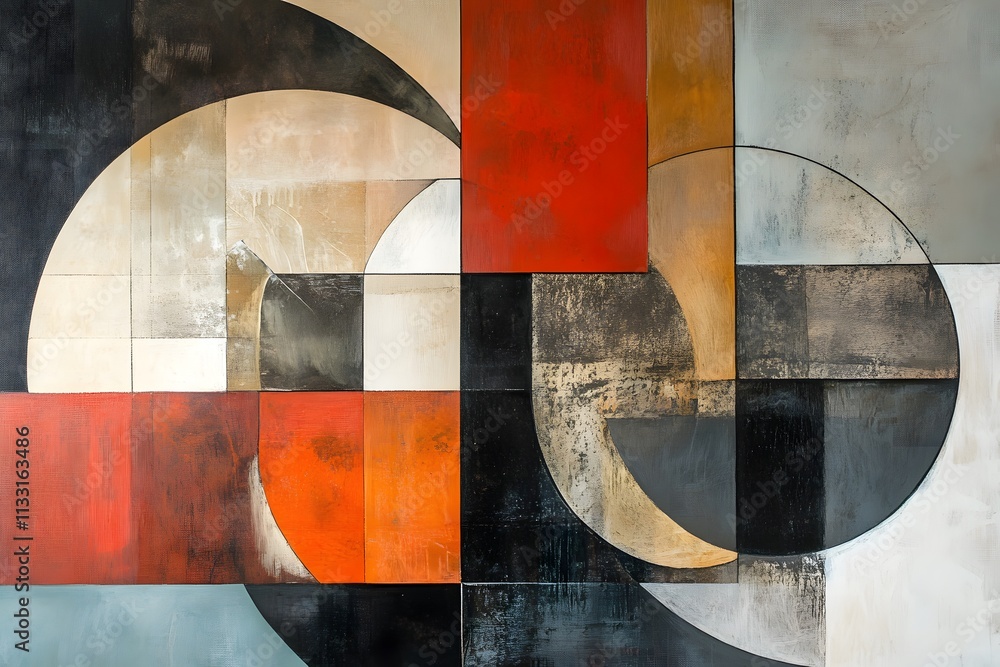 Poster clean lines and shapes in contemporary abstract design