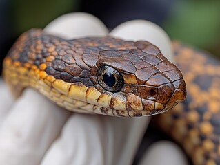 Obraz premium Observing plainbellied water snake wetlands wildlife photography marsh environment close-up view muted brown scales for seo impact