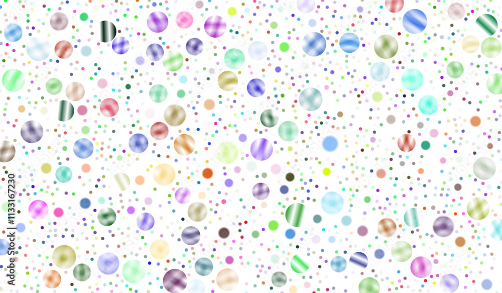 Aufkleber vector image with bokeh effect on transparent background. multicolored glowing circles and dots of d