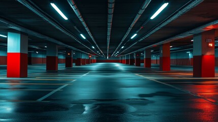 Empty underground parking