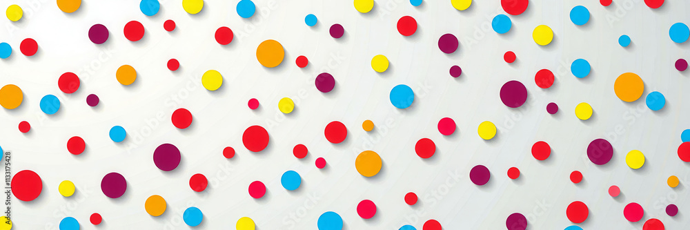 Poster a colorful background with many small circles of different colors. the circles are scattered all ove