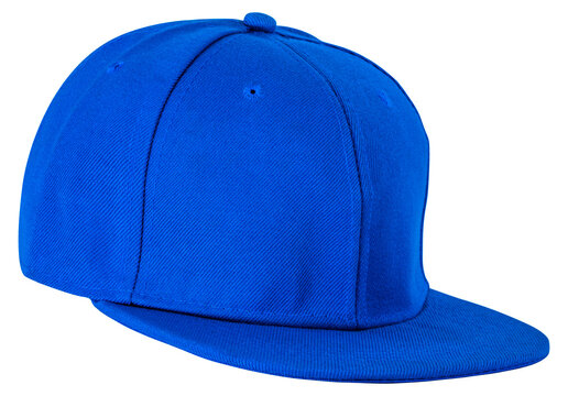 Blue baseball cap with a flat brim, isolated on a transparent background. Ideal for fashion, accessories, or casual wear concepts.