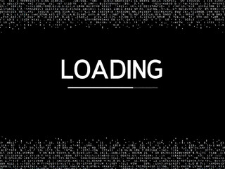 Loading, Progress, Bar, Screen, Digital, Display, Technology, Data, Code, Matrix, Numbers, Letters, Symbols, Black, White, Monochrome, Minimalist, Modern, Futuristic, Computer, Monitor, Interface, GUI