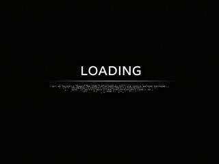 Loading, Progress, Bar, Screen, Digital, Display, Technology, Data, Code, Matrix, Numbers, Letters, Symbols, Black, White, Monochrome, Minimalist, Modern, Futuristic, Computer, Monitor, Interface, GUI