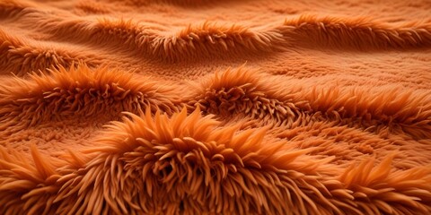 Fototapeta premium Silky orange velvet resembling a shaggy carpet