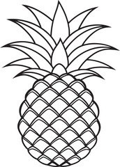 Obraz premium Pineapple line art vector 