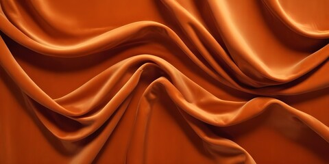 Silky orange velvet resembling a velvety curtain