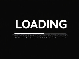 Loading, Progress, Bar, Screen, Digital, Display, Technology, Data, Code, Matrix, Numbers, Letters, Symbols, Black, White, Monochrome, Minimalist, Modern, Futuristic, Computer, Monitor, Interface, GUI