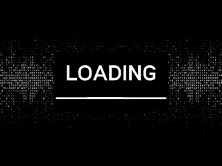 Loading, Progress, Bar, Screen, Digital, Display, Technology, Data, Code, Matrix, Numbers, Letters, Symbols, Black, White, Monochrome, Minimalist, Modern, Futuristic, Computer, Monitor, Interface, GUI