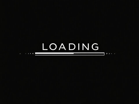 Loading, Progress, Bar, Screen, Digital, Display, Technology, Data, Code, Matrix, Numbers, Letters, Symbols, Black, White, Monochrome, Minimalist, Modern, Futuristic, Computer, Monitor, Interface, GUI - Powered by Adobe