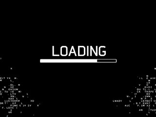 Loading, Progress, Bar, Screen, Digital, Display, Technology, Data, Code, Matrix, Numbers, Letters, Symbols, Black, White, Monochrome, Minimalist, Modern, Futuristic, Computer, Monitor, Interface, GUI
