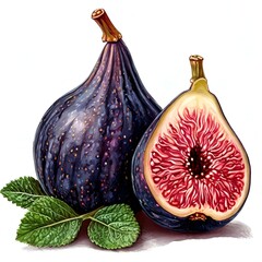 fresh figs on white background