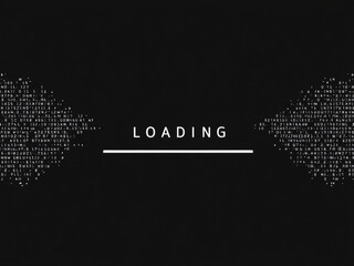 Loading, Progress, Bar, Screen, Digital, Display, Technology, Data, Code, Matrix, Numbers, Letters, Symbols, Black, White, Monochrome, Minimalist, Modern, Futuristic, Computer, Monitor, Interface, GUI