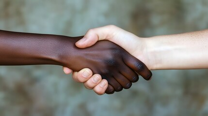A Black and White Handshake Showing Unity