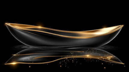 blending black and gold tones, symbolizing elegance, sophistication, and high-end design. The dynamic patterns and golden accents convey opulence and a sense of modern refinement, often associated wit